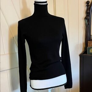 Brooks Brothers Black Merino Wool Sweater